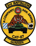Gunner, A Company 3-64 Armor - CAT 87 Patch